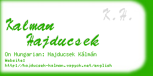 kalman hajducsek business card