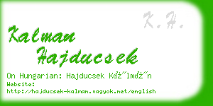 kalman hajducsek business card